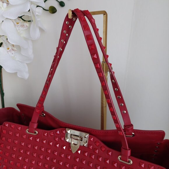 Valentino Garavani Rockstud Rouge 2 Way Satchel Bag - Picture 7 of 17